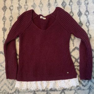 Hollister sweater with lace underlay bottom